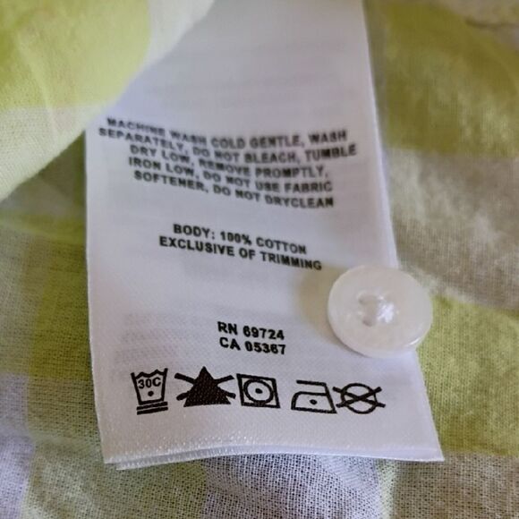 Lime Green Button-Up Shirt - Size: L     (1067) - Picture 4 of 6